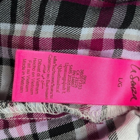 La Senza Women’s Pajama Pants Tartan lounge in Large w Drawstrings 100% Cotton - Picture 5 of 6